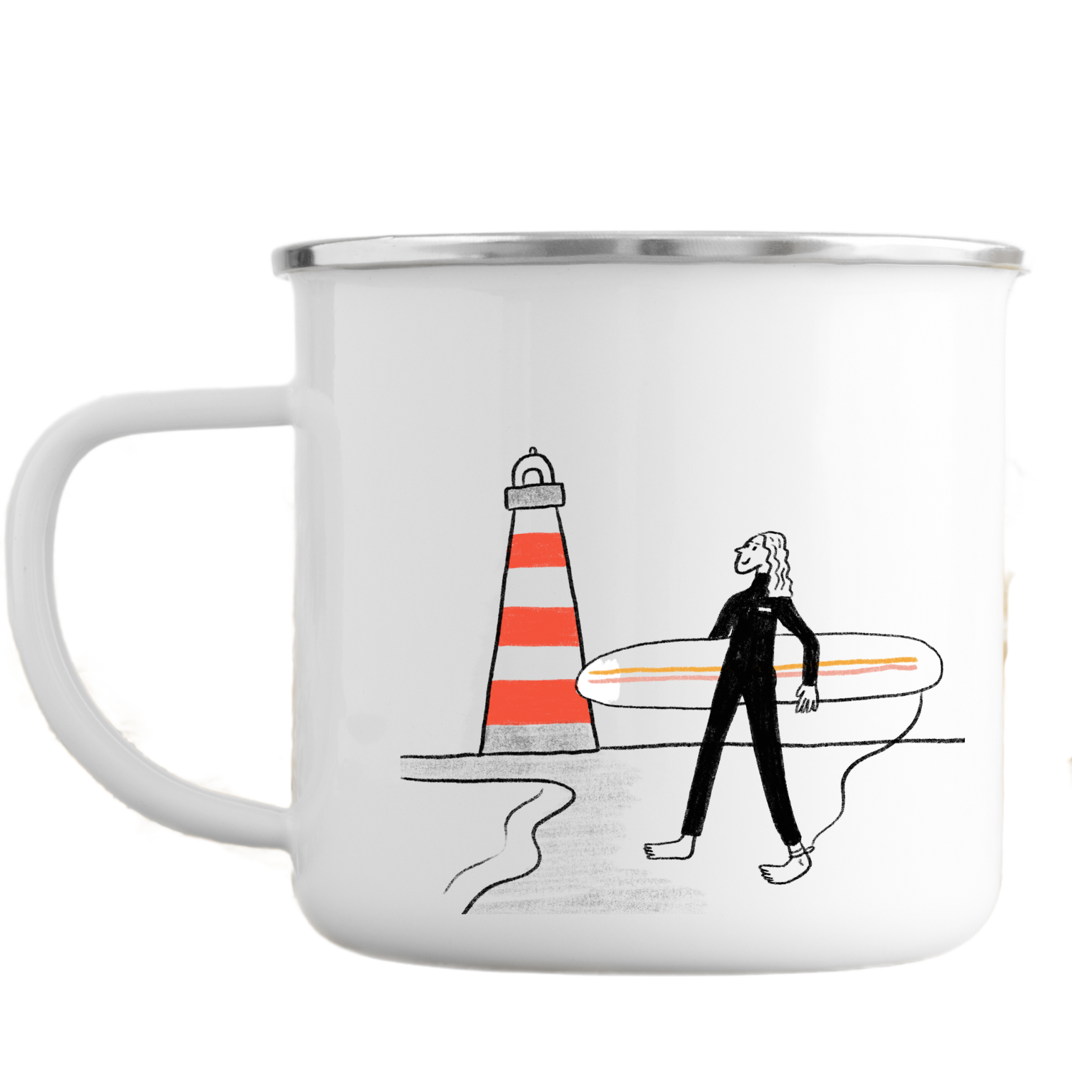 SA Mug Collection – Surfer About To Catch a Wave (enamel mug) Just Fun Gifts