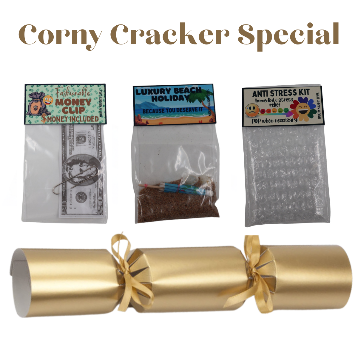 Corny Christmas Crackers Bulk Set (buy 14 get 1 Free) Just Fun Gifts