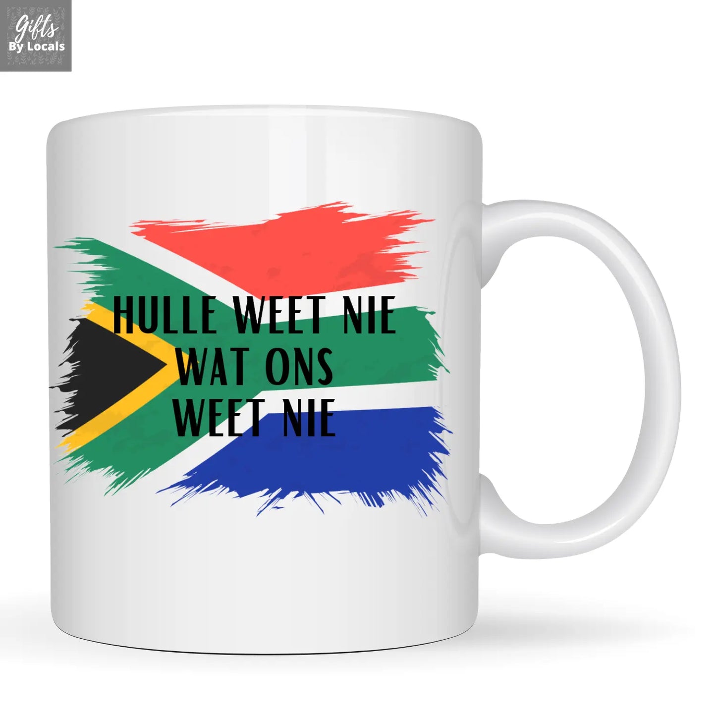 Mug – Hulle weet nie wat ons weet nie (SA flag background) Just Fun Gifts