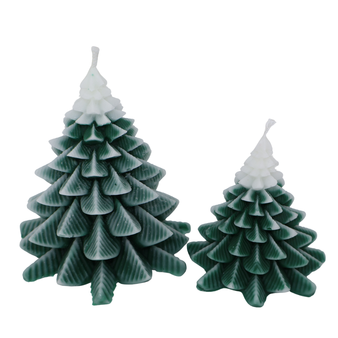 Christmas Tree Candle set Handcrafted