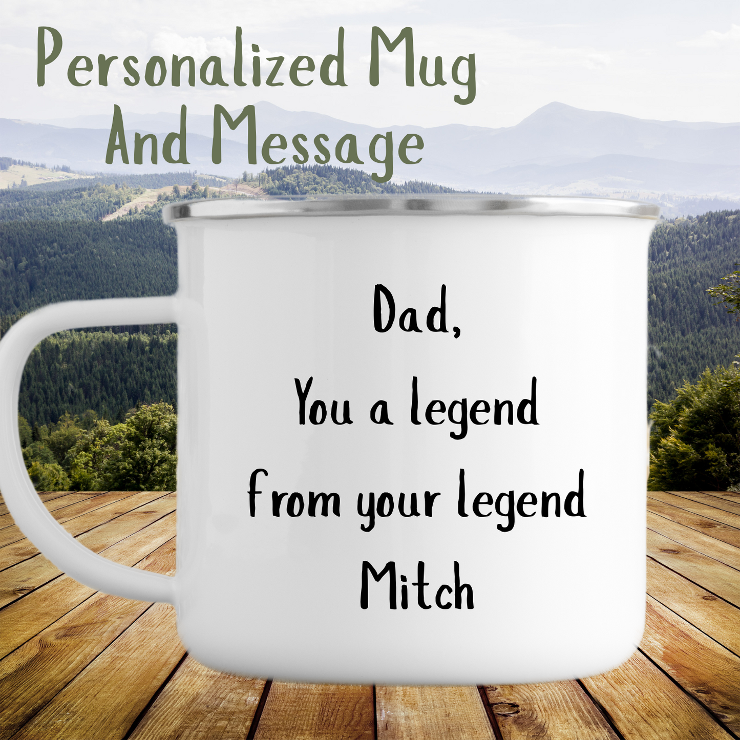 Personalized For Fathers Day - SA Mug Collection – Men Having a Braai illustrated by Crayative (enamel mug) Just Fun Gifts