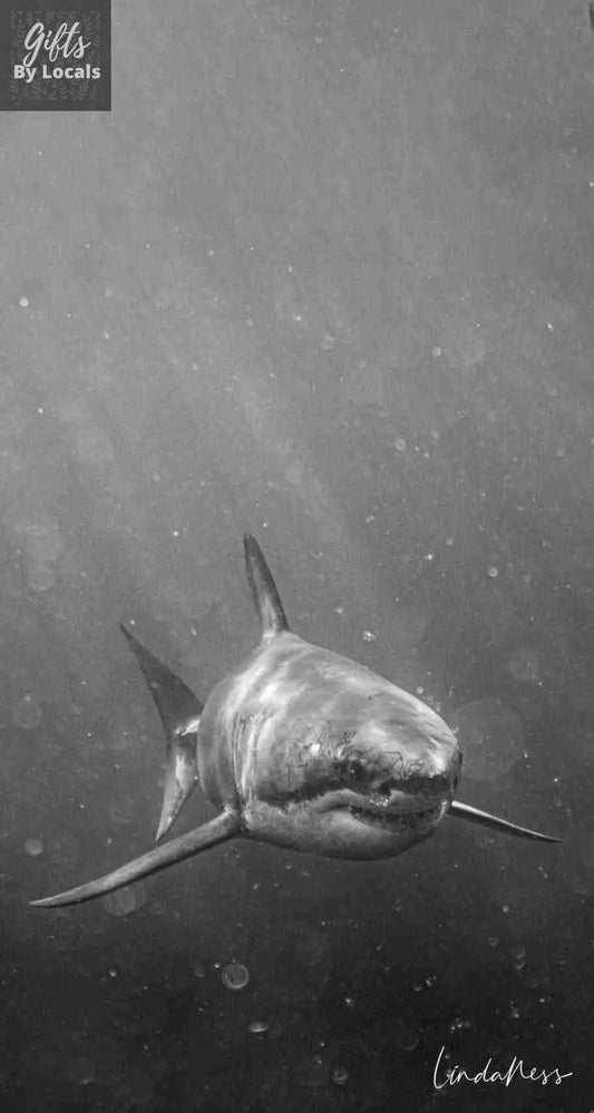 Printed Photography Towel – Great White Shark by Linda Ness Photography Linda Ness