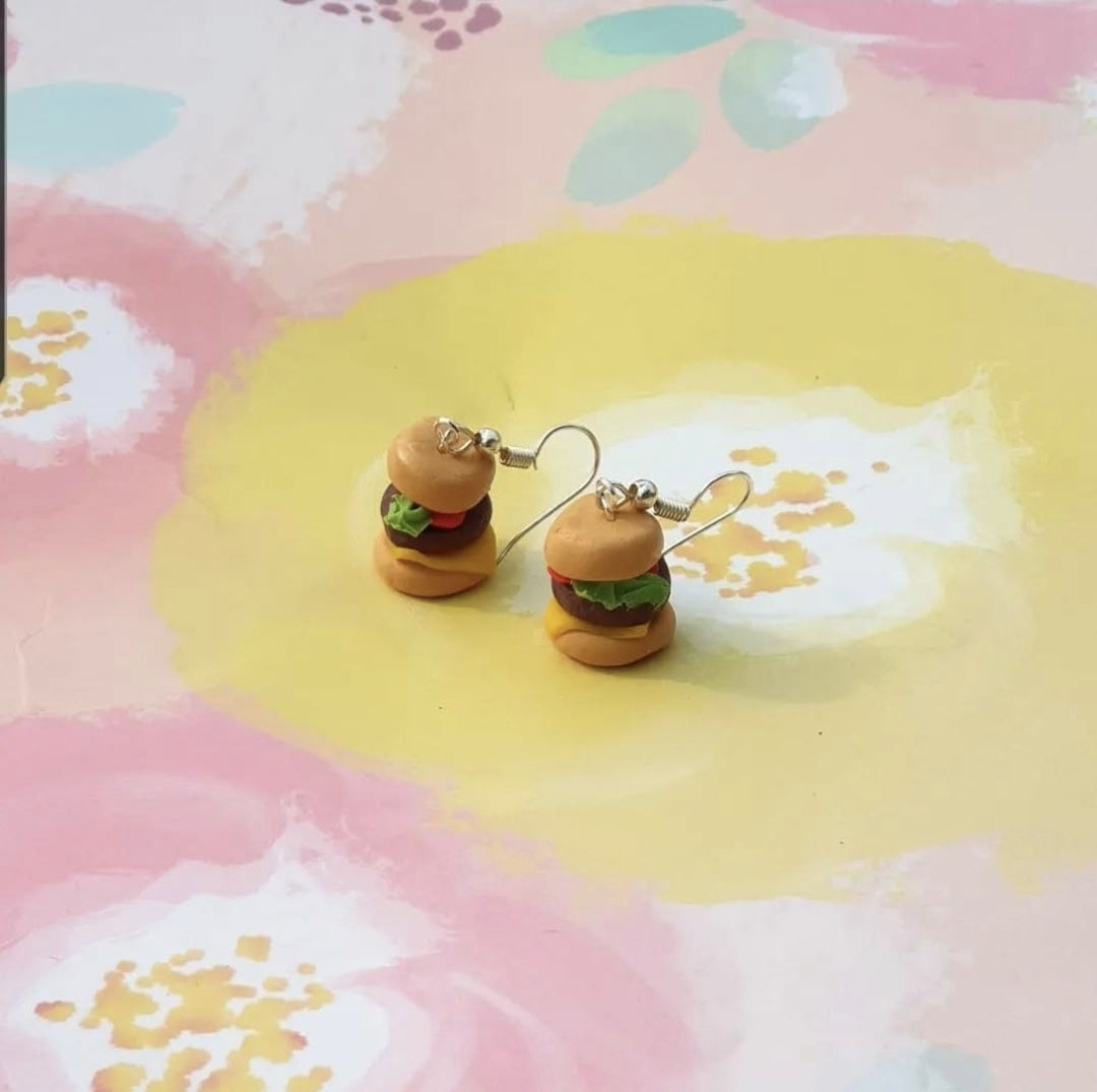 Hamburger earrings Unicorn Creations