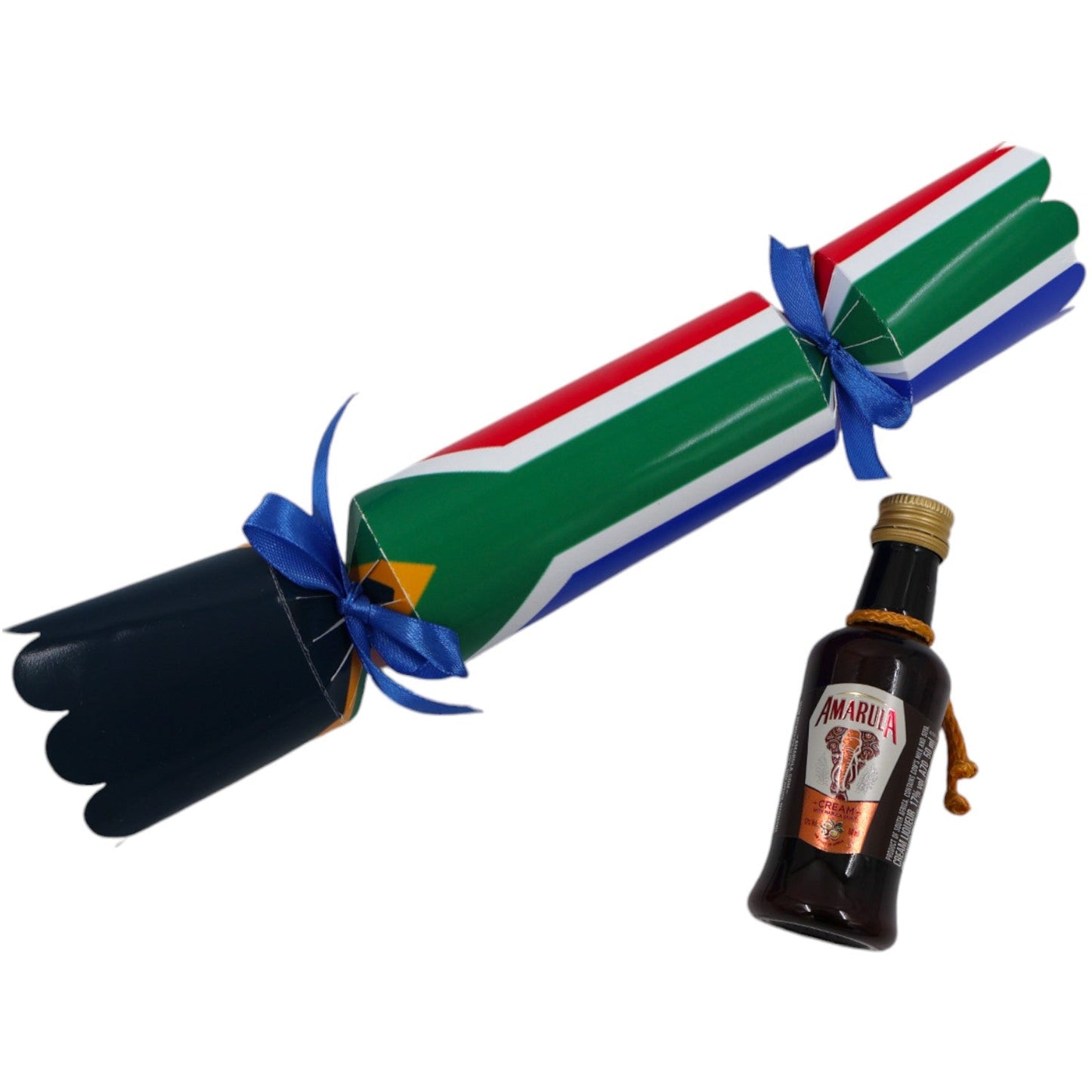 SA Celebration Cracker (with a mini Amarula or Jägermeister or Belgian Chocolate Log) Just Fun Gifts