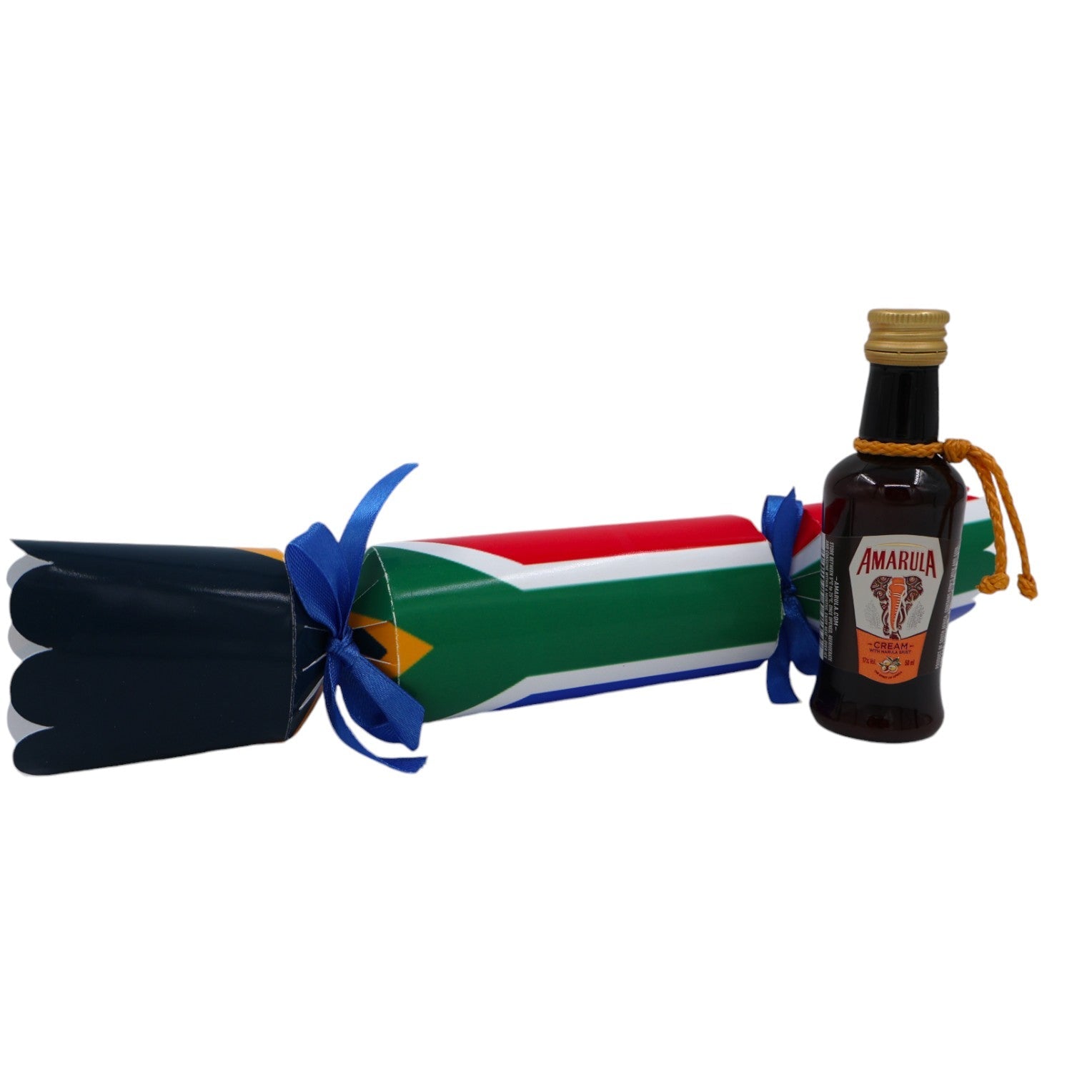 SA Celebration Cracker (with a mini Amarula or Jägermeister or Belgian Chocolate Log) Just Fun Gifts