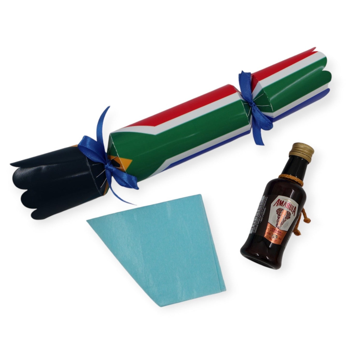 SA Celebration Cracker (with a mini Amarula or Jägermeister or Belgian Chocolate Log) Just Fun Gifts