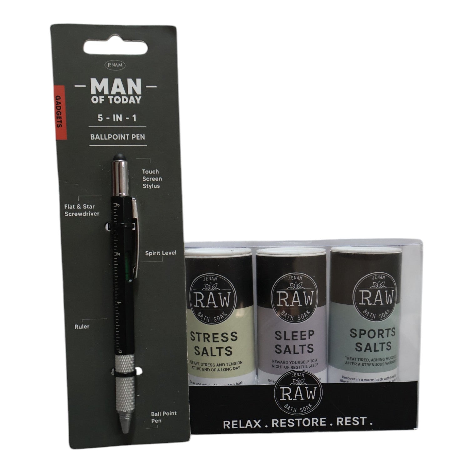 Mens Bath Gift set – Bath Salts and Novelty Pen Just Fun Gifts