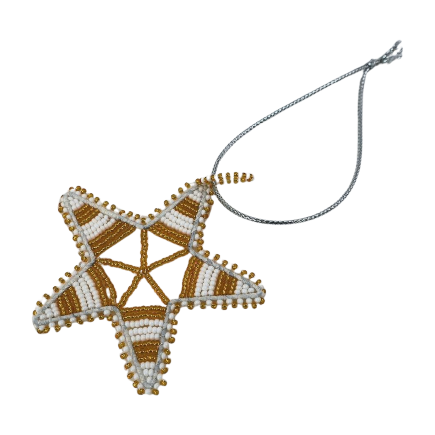 Beaded Gold Star Christmas Ornament Just Fun Gifts