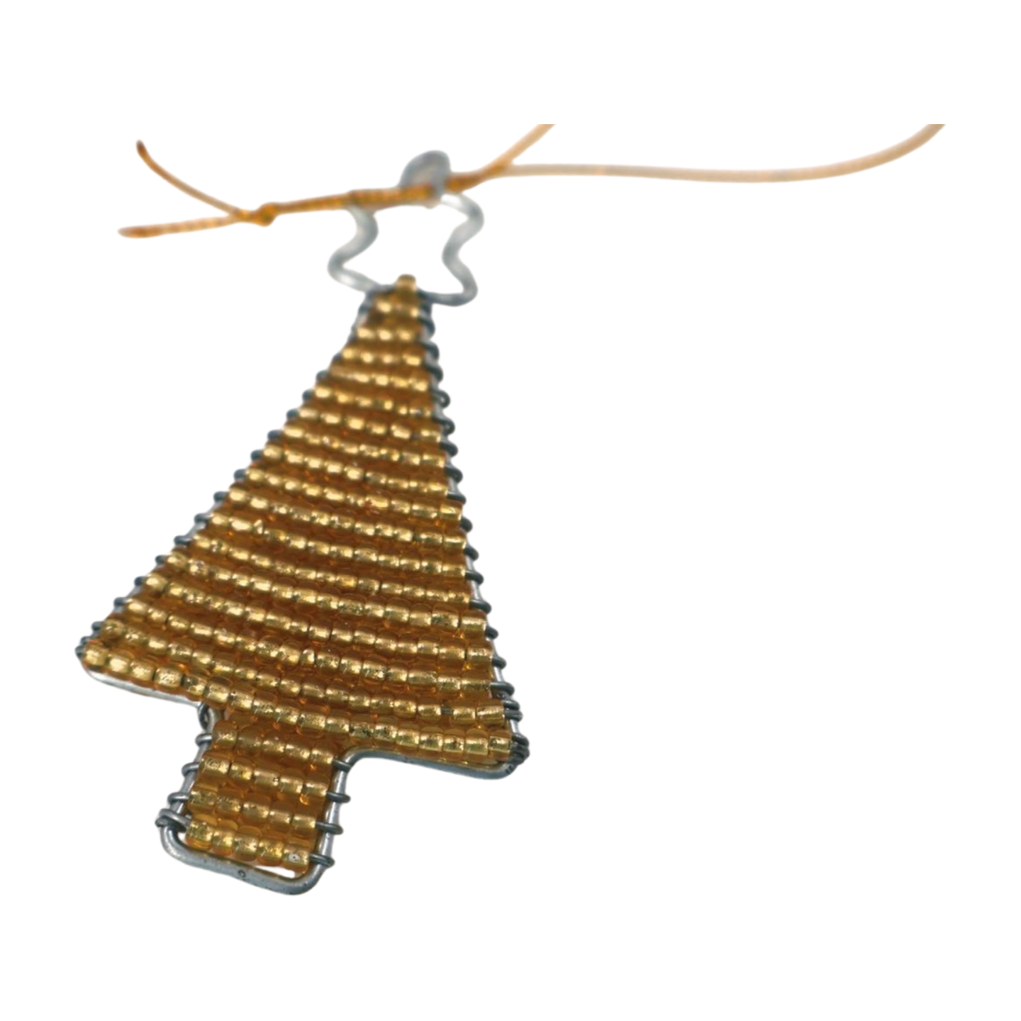 Beaded Gold Christmas Tree Decoration Gifts By Locals