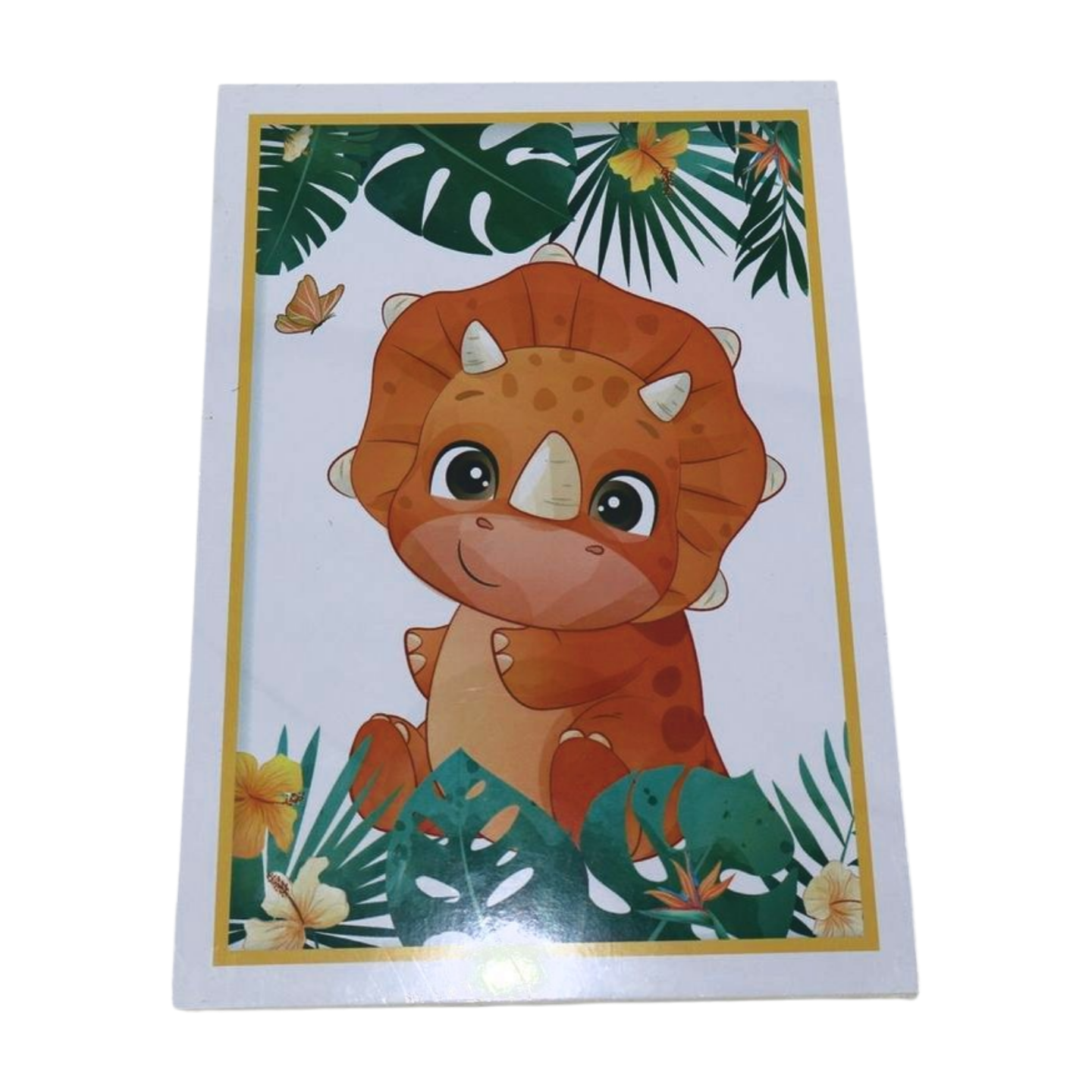 Wooden Sign - Orange Dinosaur Mooshimoo