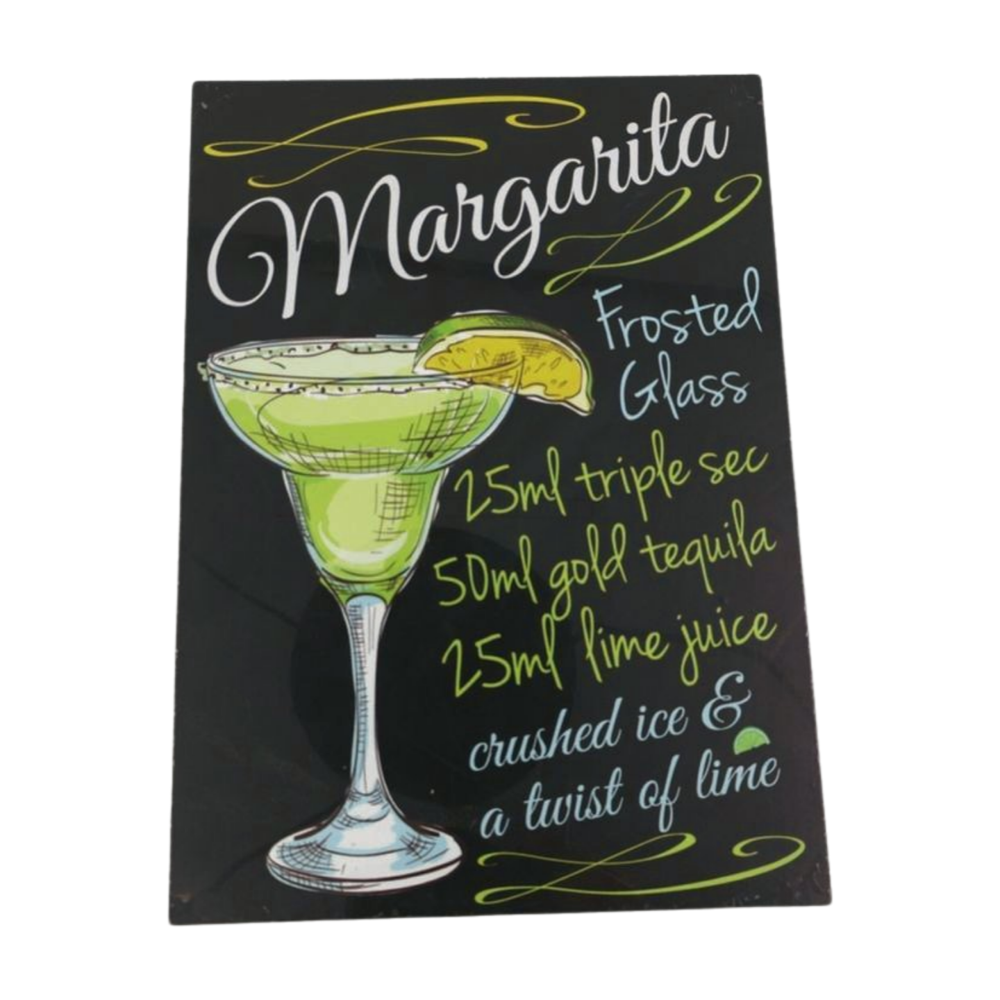 Wooden Sign - Margarita recipe Mooshimoo