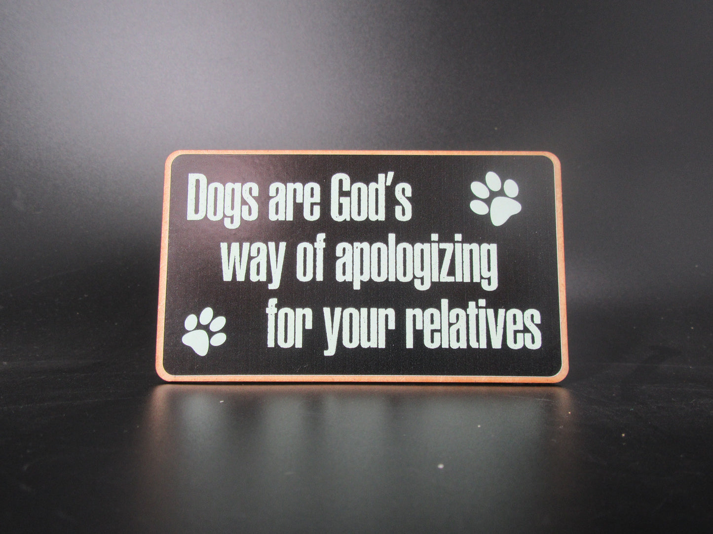 Magnet – Dogs are God’s way of apologizing for your relatives Mooshimoo