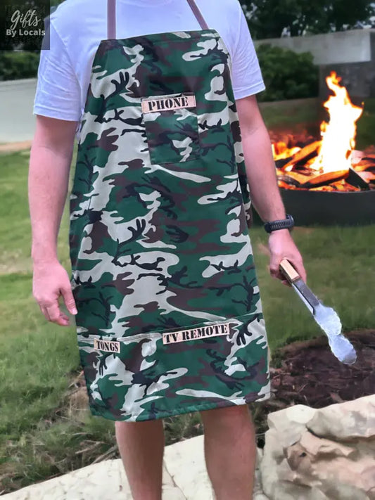 Camo Apron â With fun labels Just Fun Gifts