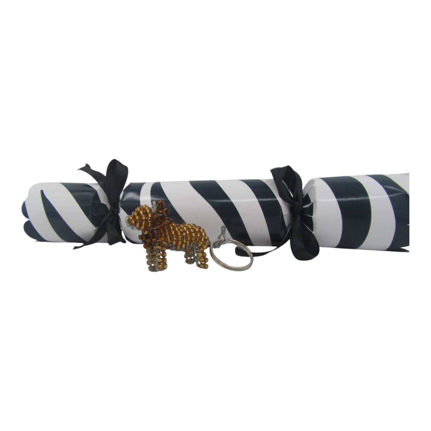 Christmas Cracker Zebra – Animal Print Zebra with beaded keyrings Just Fun Gifts