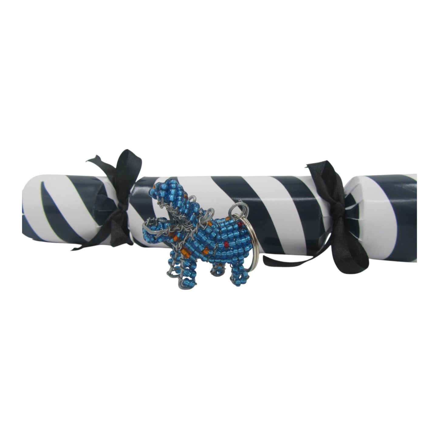 Christmas Cracker Zebra – Animal Print Zebra with beaded keyrings Just Fun Gifts