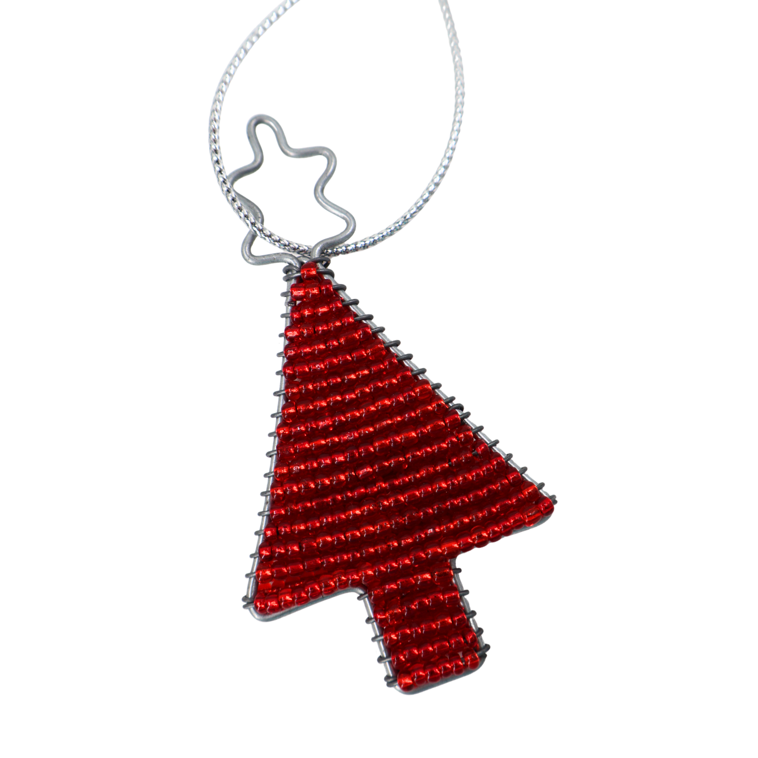 Beaded Red Christmas Tree Decoration Just Fun Gifts