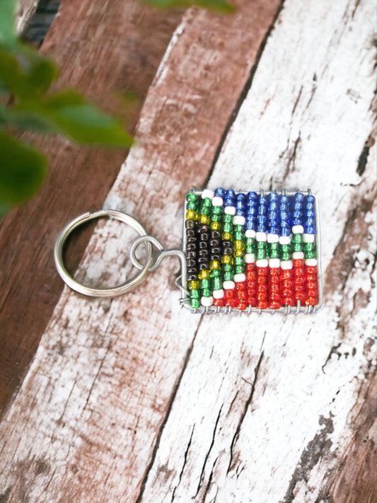 Beaded South African Flag keyring Mooshimoo