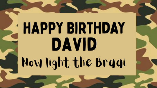 Personalised Striker - Happy Birthday [insert name] now light the braai