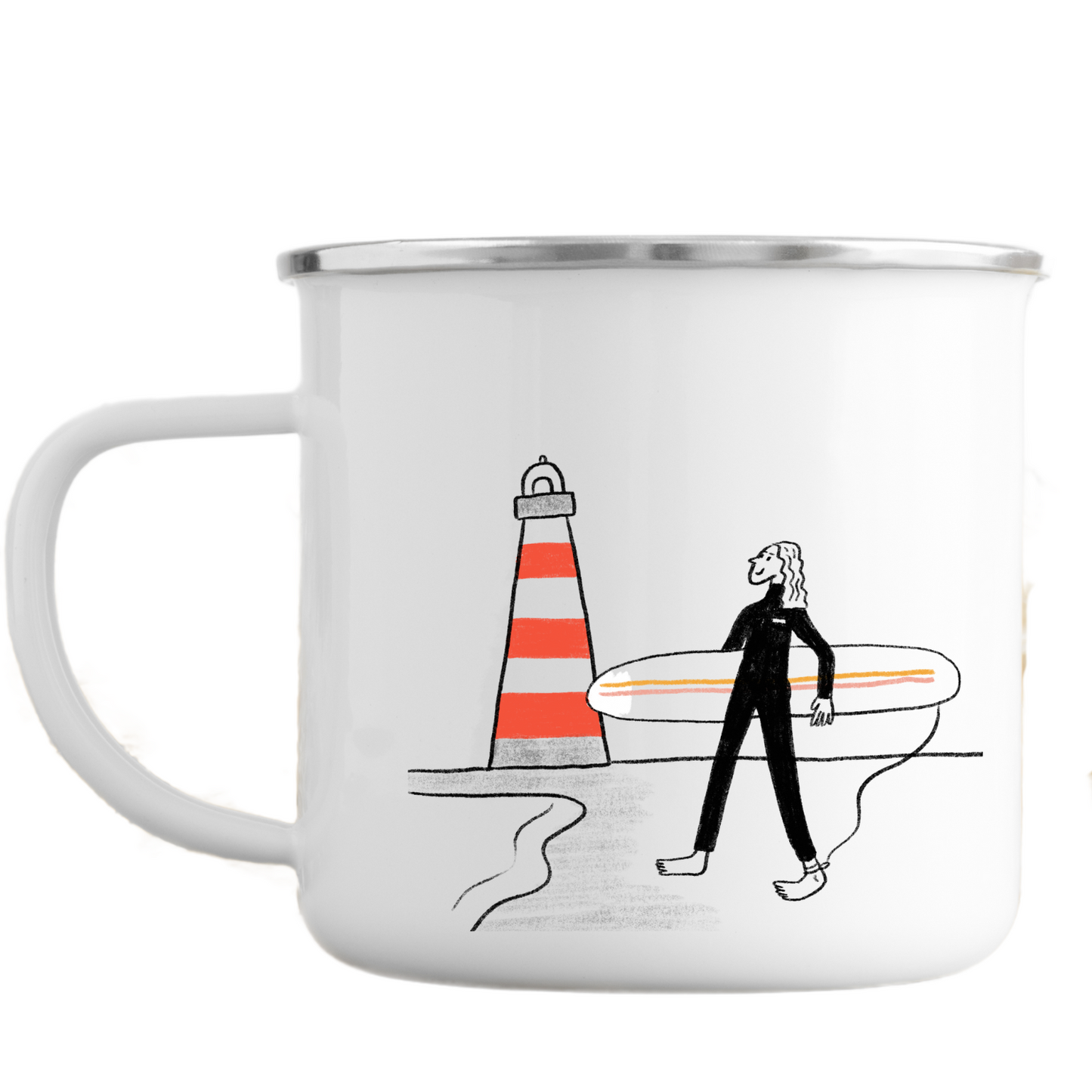 SA Mug Collection – Surfer About To Catch a Wave (enamel mug)