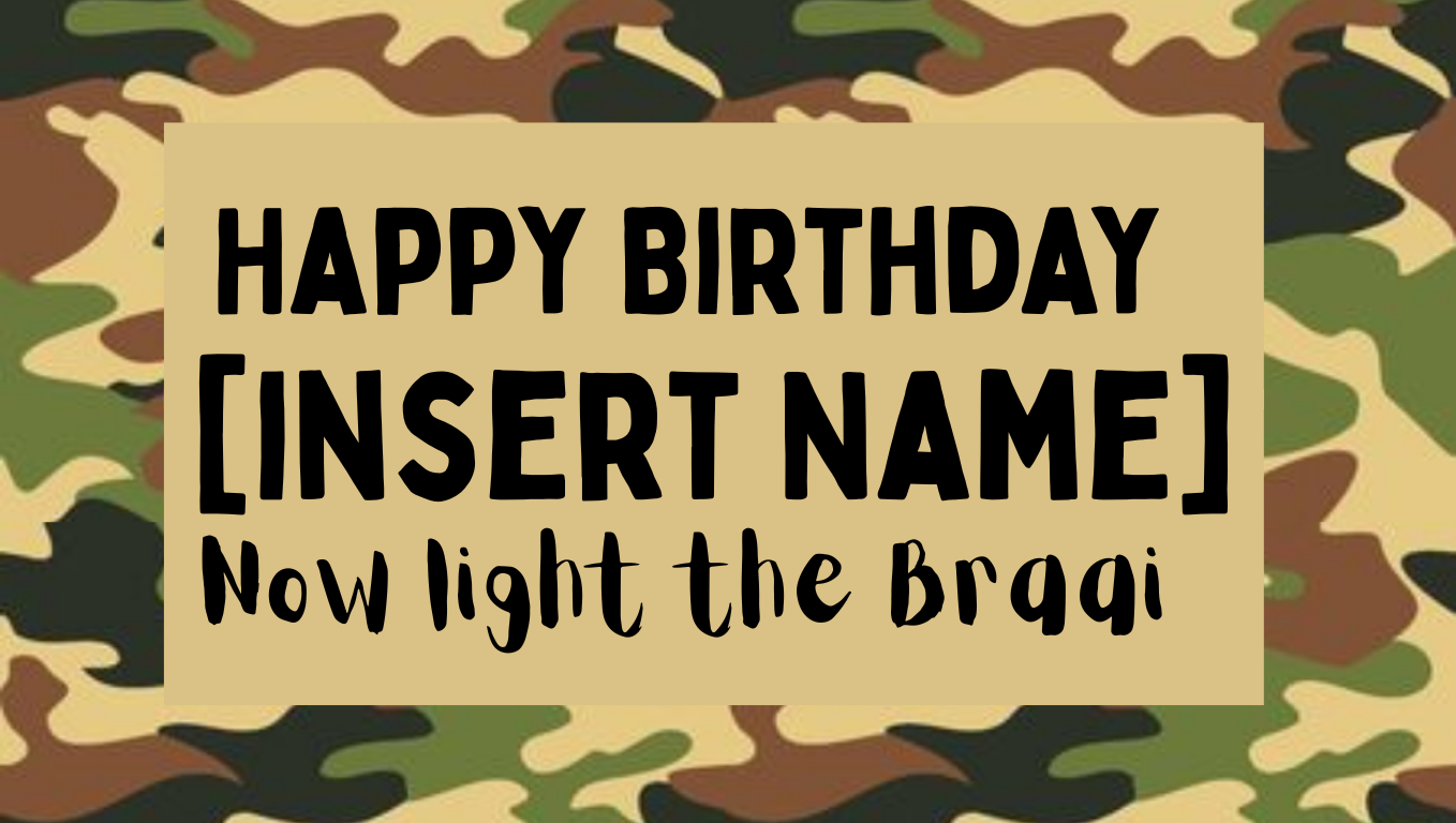Personalised Striker - Happy Birthday [insert name] now light the braai