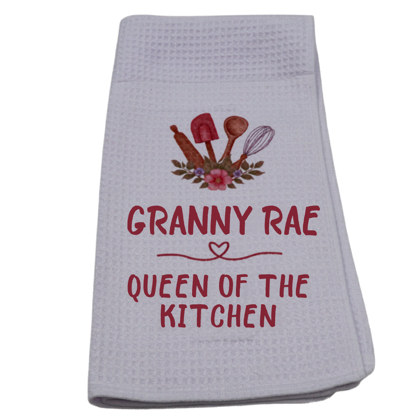 Personalised Dish Cloth - [insert name] Queen of the Kitchen Just Fun Gifts