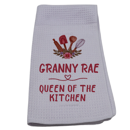 Personalised Dish Cloth - [insert name] Queen of the Kitchen Just Fun Gifts