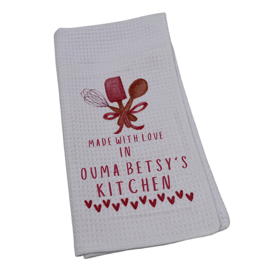 Personalised Dish Cloth - Made with love in [insert name] kitchen Just Fun Gifts