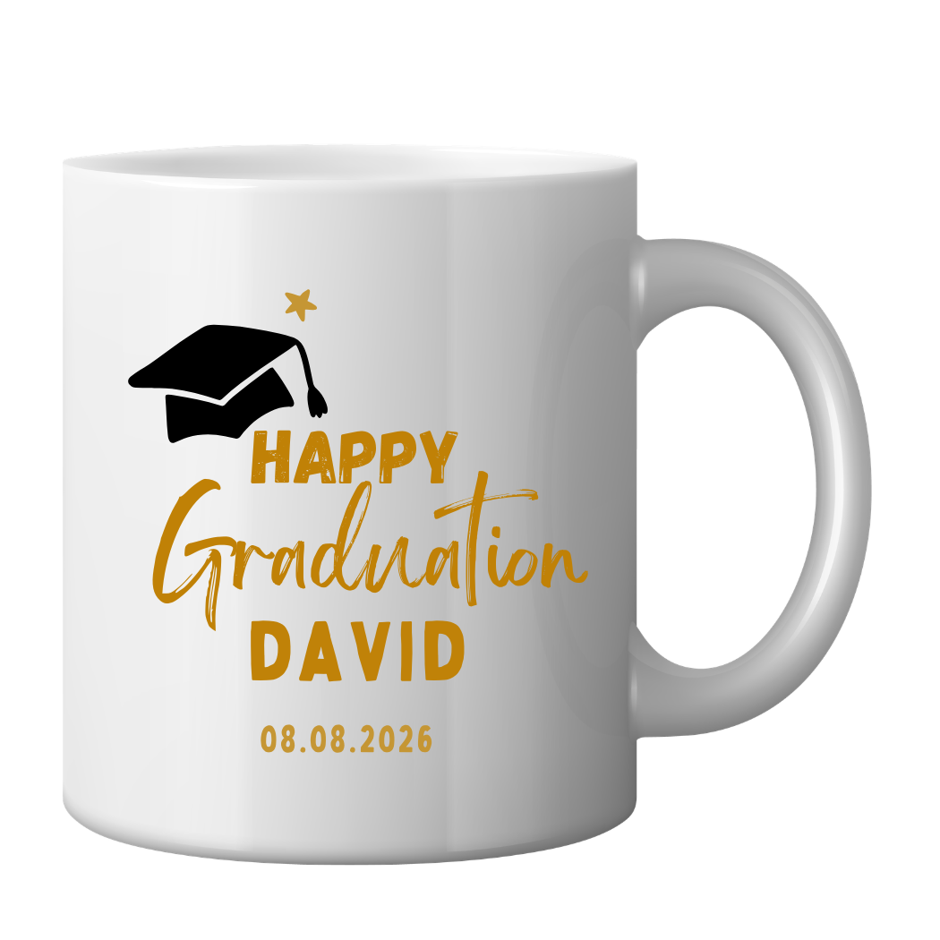 Mug with Graduation Design - with personalised message Just Fun Gifts