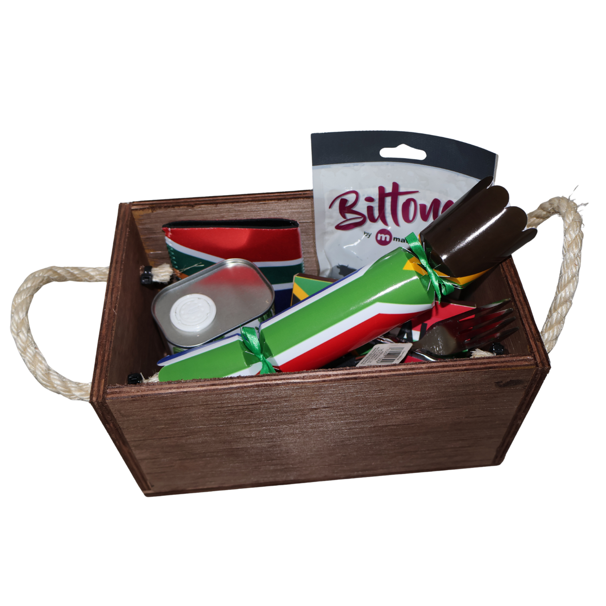 Wooden Braai Box filled with Braai Gifts