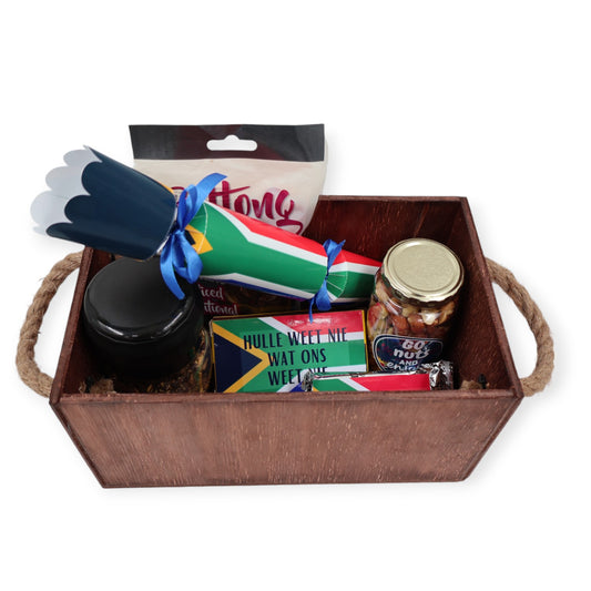 Wooden Braai Box filled with Braai Gifts