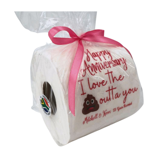 Happy Anniversary Personalised Toilet Paper (pink) Just Fun Gifts
