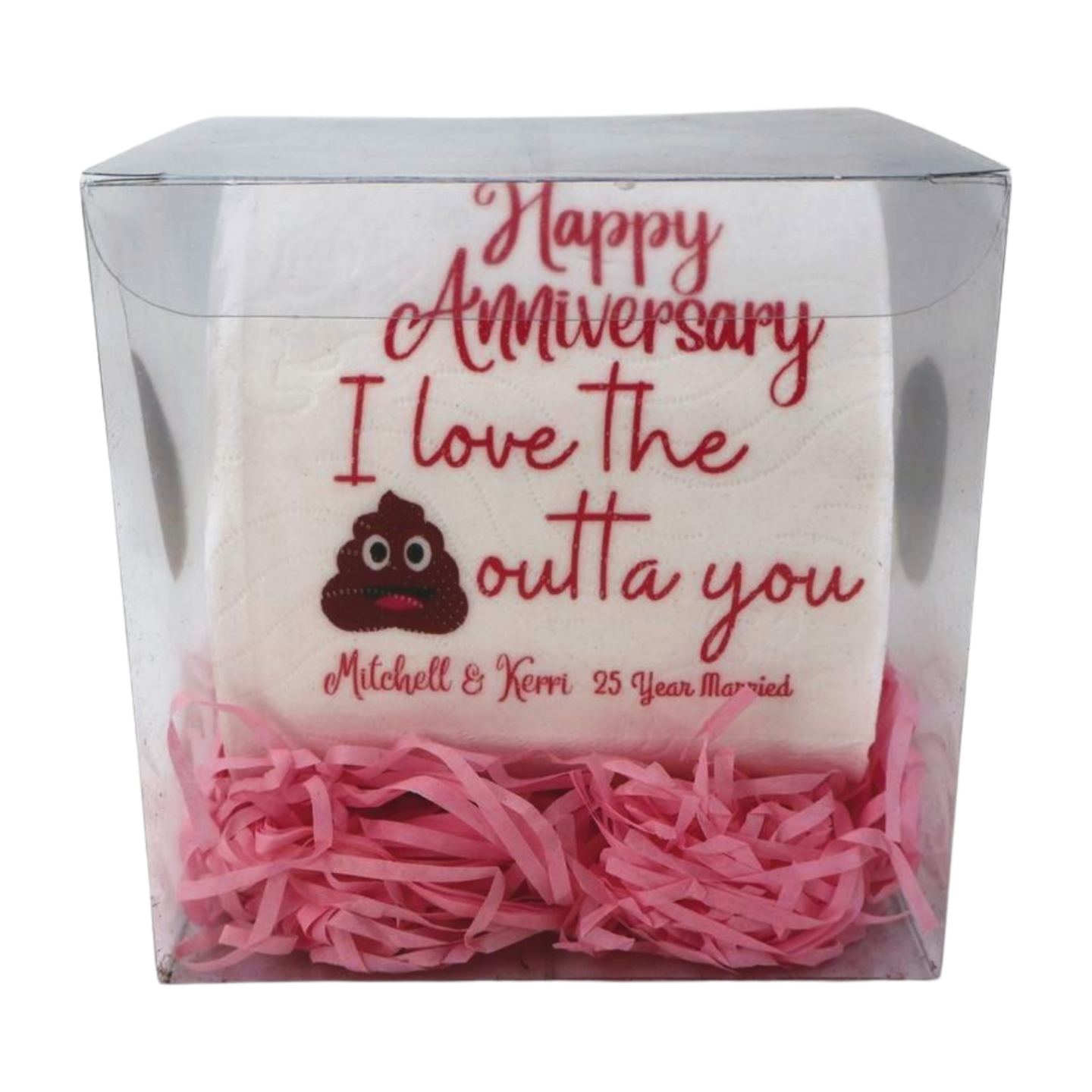 Happy Anniversary Personalised Toilet Paper (pink) Just Fun Gifts