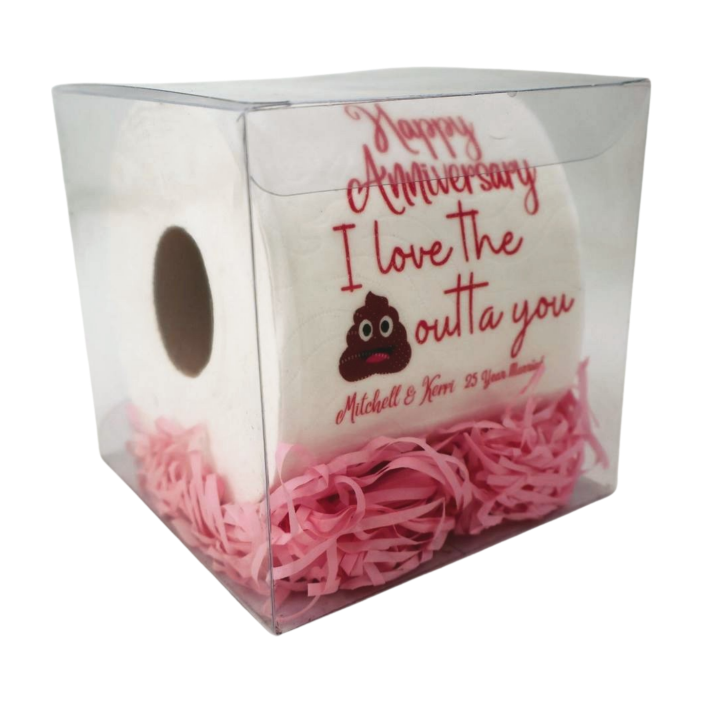 Happy Anniversary Personalised Toilet Paper (pink) Just Fun Gifts