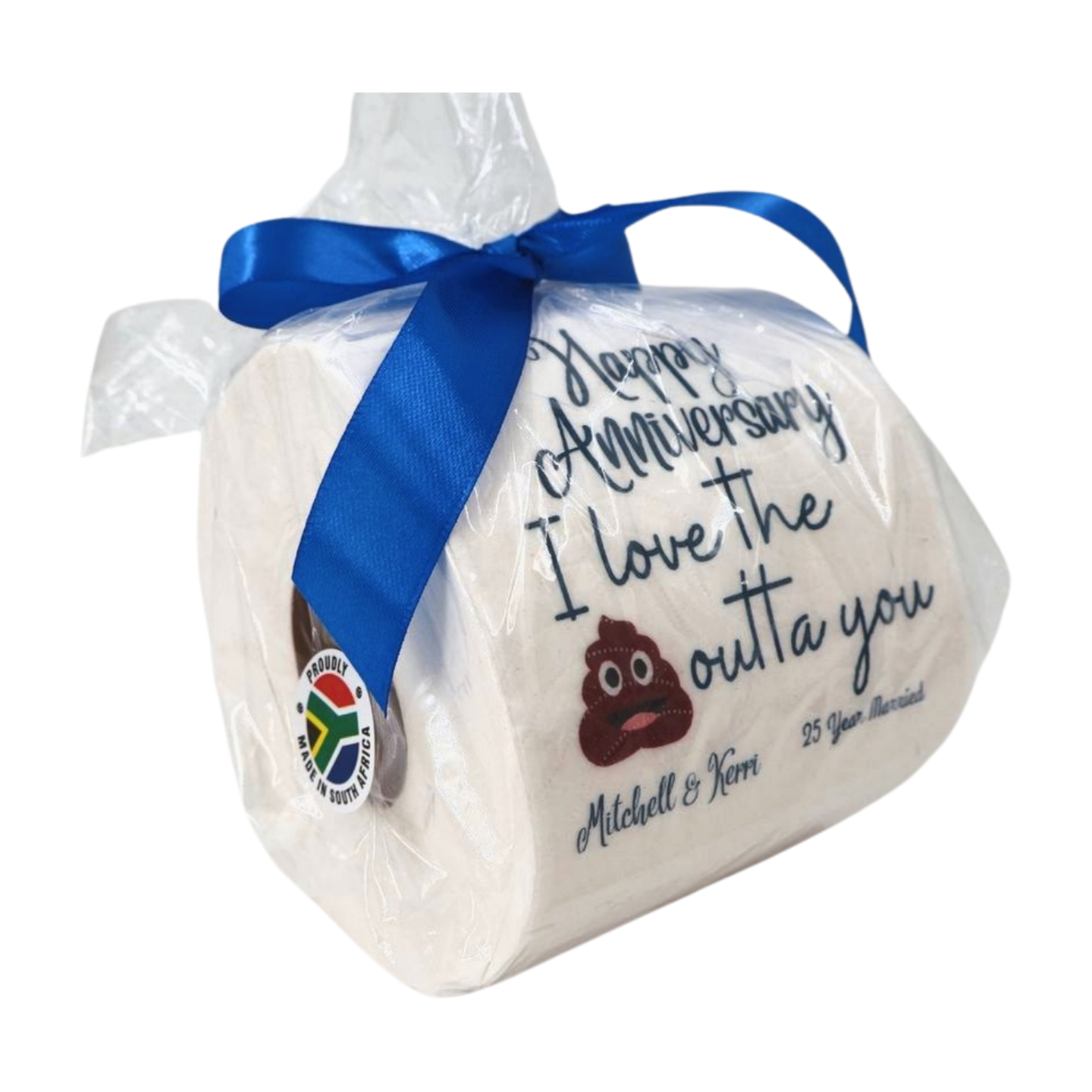 Happy Anniversary Personalised Toilet Paper (Blue) Just Fun Gifts