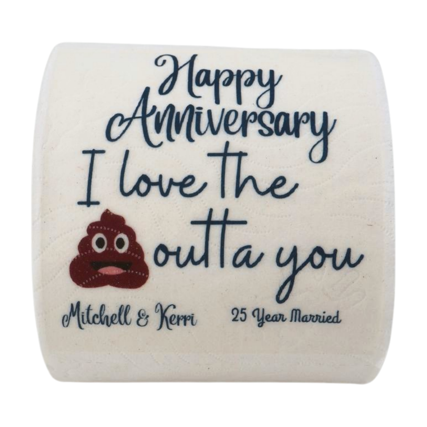 Happy Anniversary Personalised Toilet Paper (Blue) Just Fun Gifts