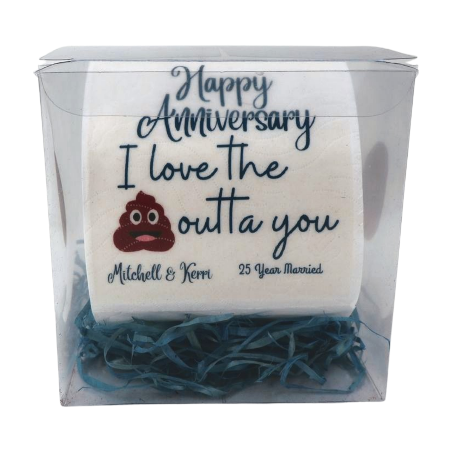 Happy Anniversary Personalised Toilet Paper (Blue) Just Fun Gifts