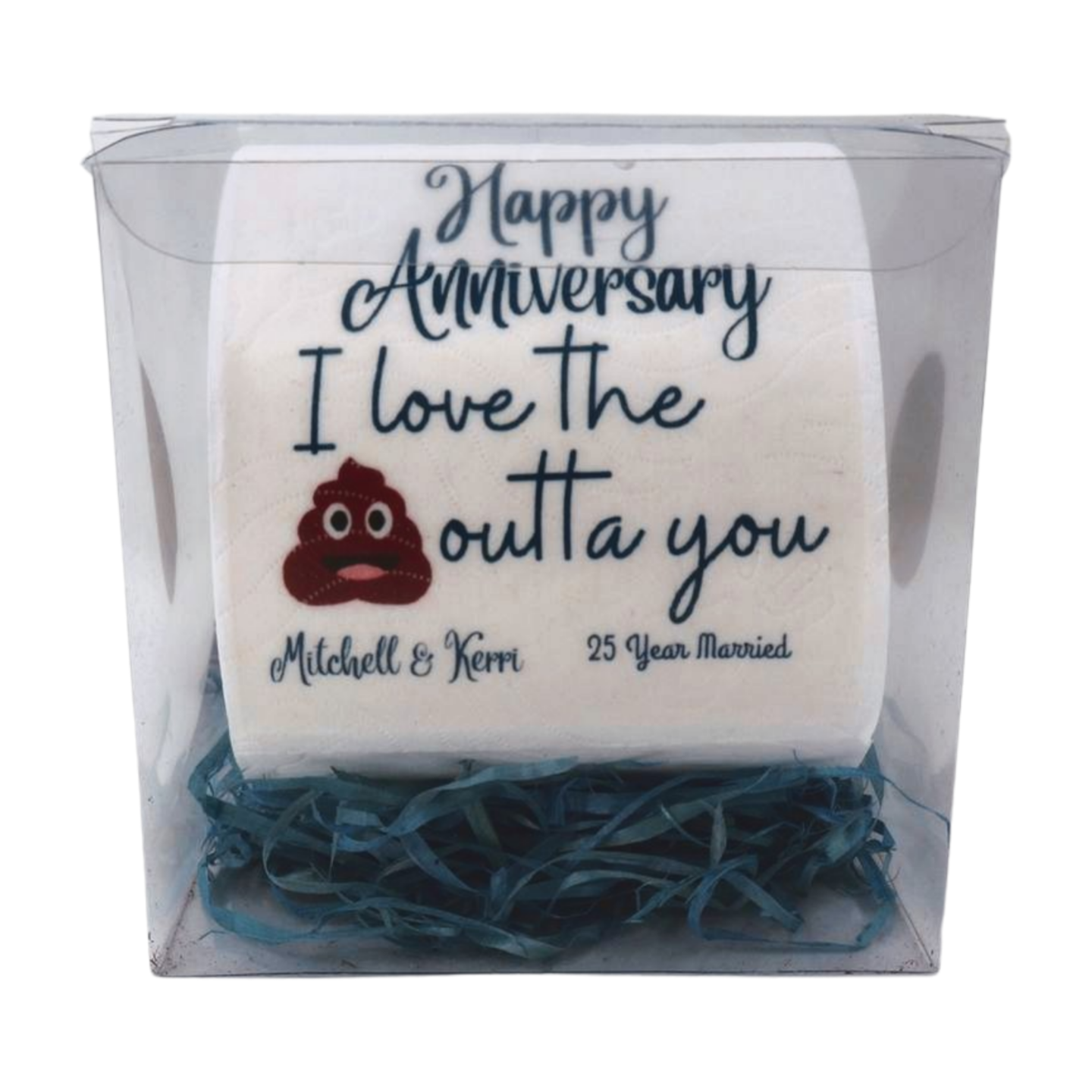 Happy Anniversary Personalised Toilet Paper (Blue) Just Fun Gifts