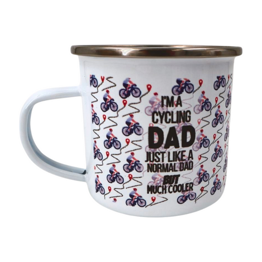 Mug Enamel - "I'm a cycling Dad just like a normal Dad but much cooler Just Fun Gifts