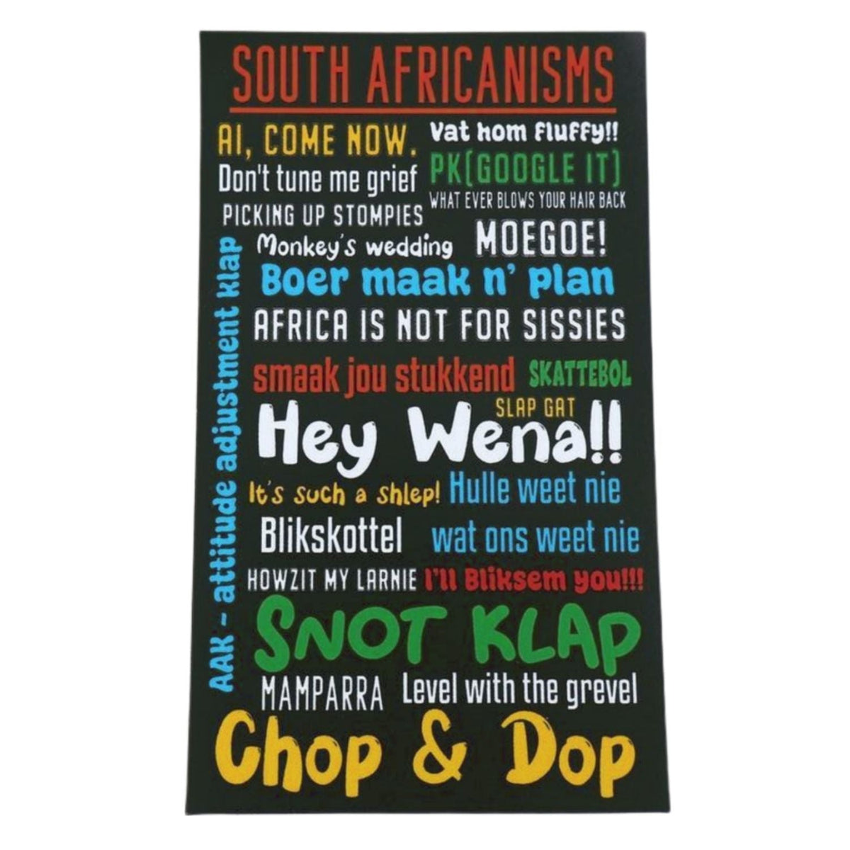 Magnet - Funny South African Sayings (Red or yellow) (Slim Magnet) Mooshimoo