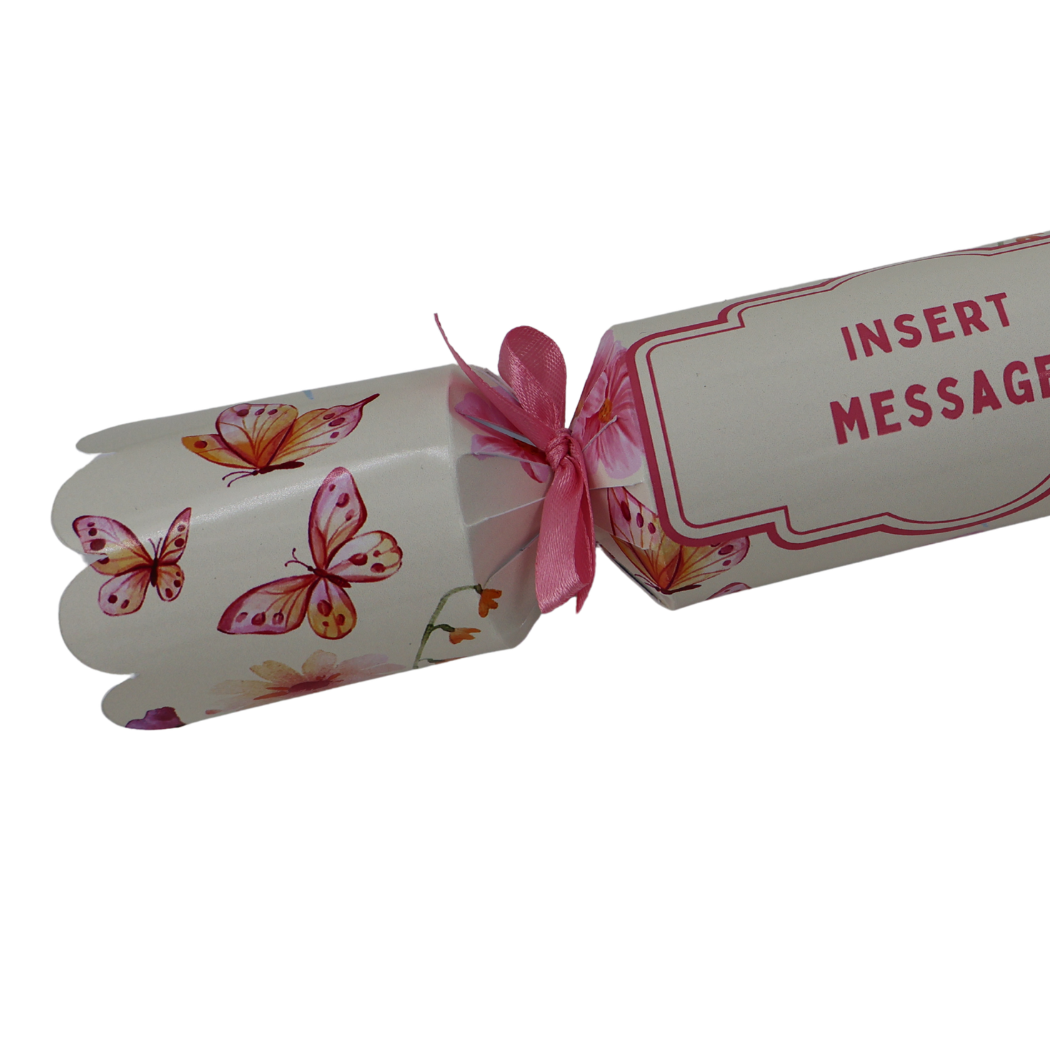 Cracker with pink butterfly design Just Fun Gifts