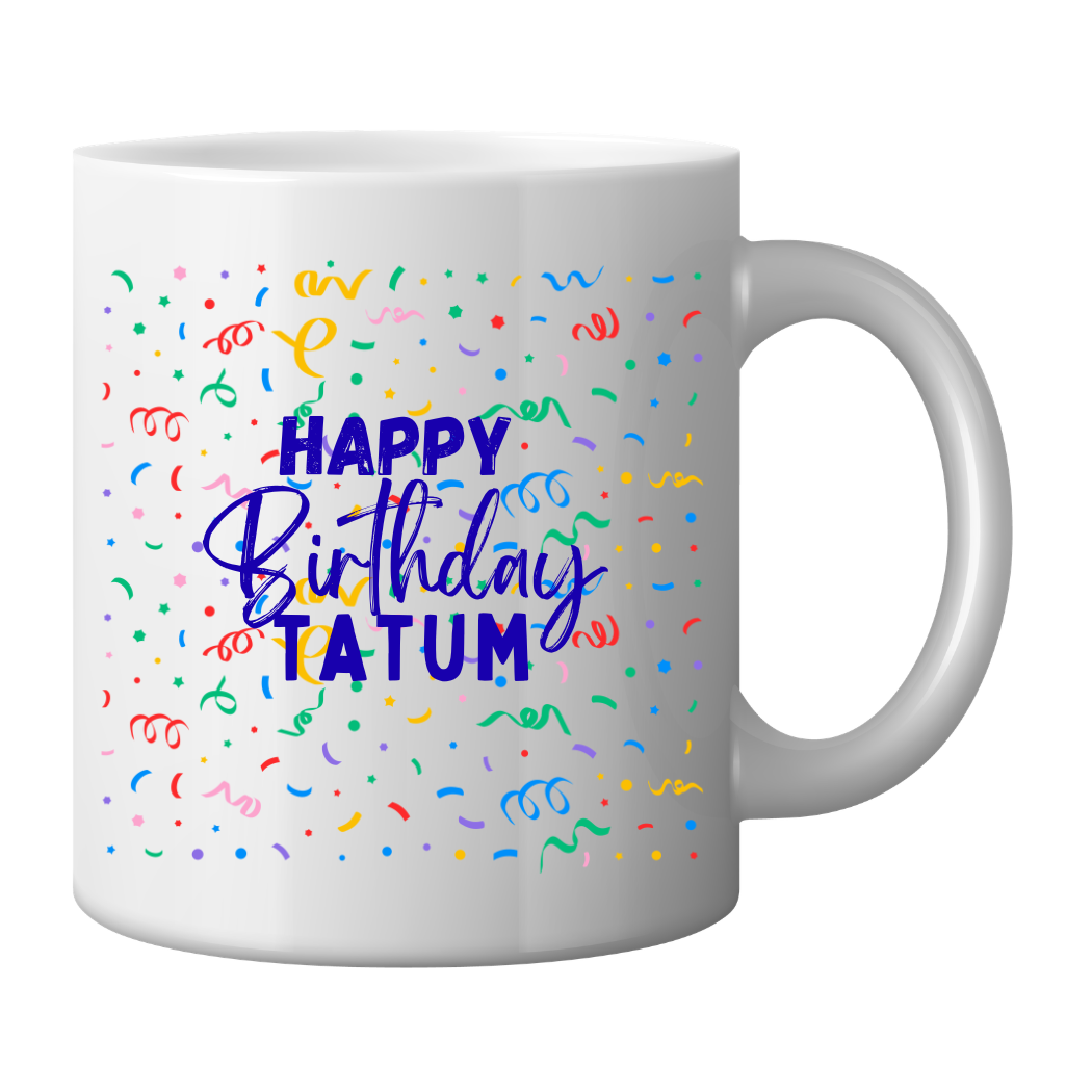 Mug with Colourful Confetti - with personalised message