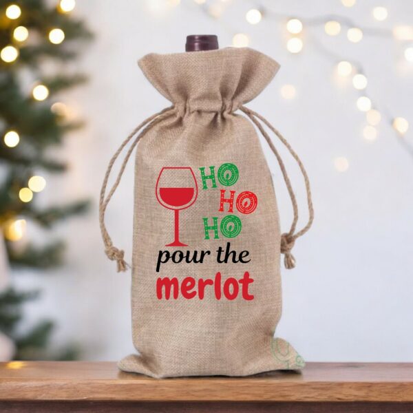 hessian wine bag gift with christmas saying