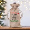 hessian wine bag with fun christmas saying gift
