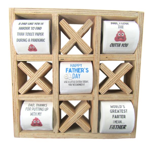 fathers day tic tac toe gift funny toilet paper