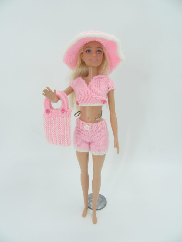 hand knitted pink Barbie clothes