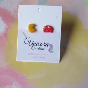Pacman stud earrings gift