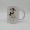 mug with photo of cute dog wearing a scarf
