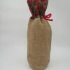 Christmas wine bag giftmade with hessian and tartan fabric