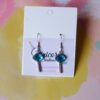 Blue key earrings