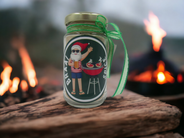 braai spice gift with merry christmas label